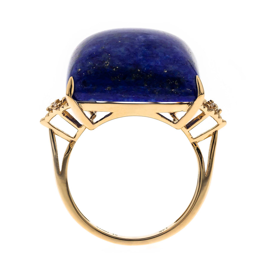 Billie 14K Yellow Gold Cushion-Cab Lapis Ring