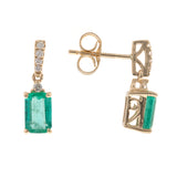 Ariella 10K Yellow Gold Emerald-Cut Emerald Earring