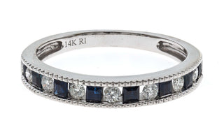 Julia 14K White Gold Square-Cut Ceylon Blue Sapphire Ring