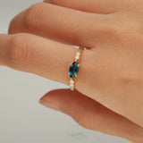 Josie 14K Yellow Gold Marquise-Cut London Blue Topaz Ring