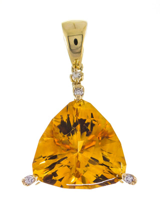 Valerie 14K Yellow Gold Trillion-Cut Citrine Pendant