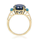 Bria 14K Yellow Gold Marquise-Cut Brazilian London Blue Topaz Ring
