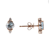 Charles 10K Rose Gold Round-Cut Brazilian Aquamarine Earrings