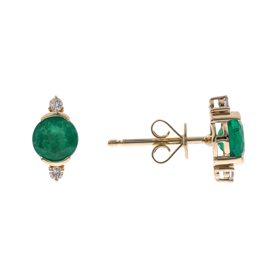 Tori  14K Yellow Gold Round-Cut Emerald Earrings