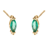 Nora 10K Yellow Gold Marquise-Cut Natural Zambian Emerald Earrings