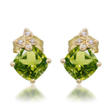 Ashlyn 10K Yellow Gold Cushion-Cut Manchurian Peridot Earring