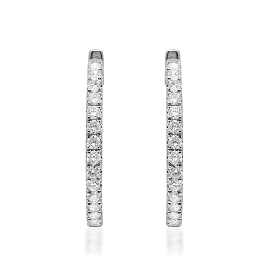 Wrenlee 14K White Gold Round-Cut White Diamond Earring