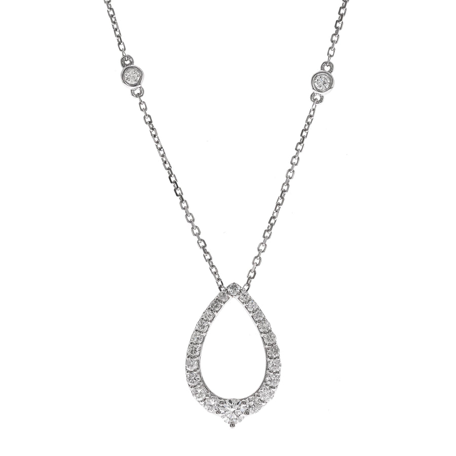 Caroline 14K White Gold Round-Cut White Diamond Pendant