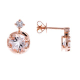 Georgia 10K Rose Gold Round-Cut Morganite Earrings