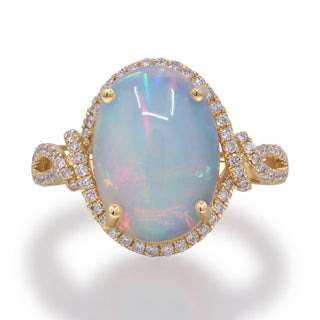 Maya 14K Yellow Gold Oval-Cut Ethiopian Opal Ring