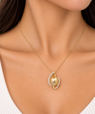 Kamilah 14K Yellow Gold Round-Cut Pearl Pendant