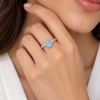 Aleah 14K Yellow Gold Oval-Cut Opal Ring