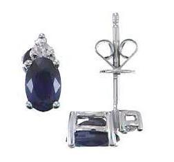 Arthur 10K White Gold Oval-Cut Ceylon Blue Sapphire Earrings