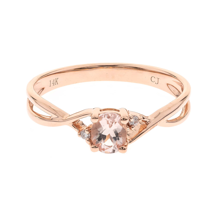 Emmaline 14K Rose Gold Oval-Cut Madagascar Morganite Ring