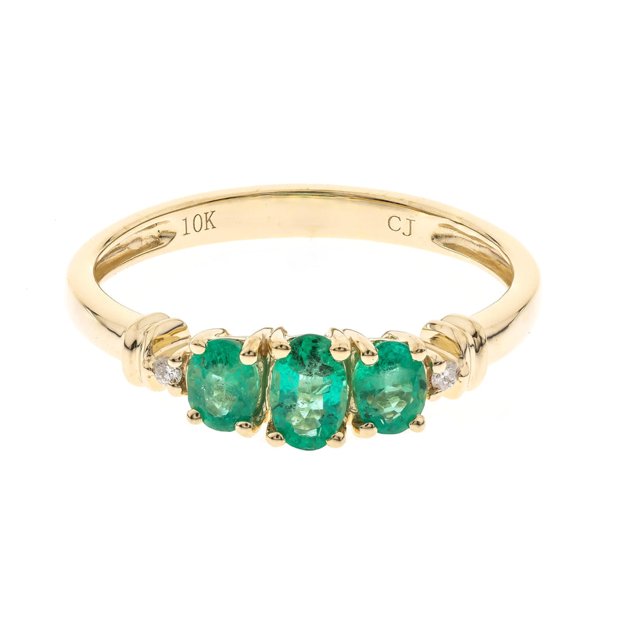 Penelope 10K Yellow Gold Oval-Cut Emerald Ring