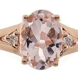 Luisa 10K Rose Gold Oval-Cut Madagascar Morganite Ring