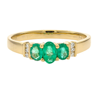 Aliyah 14K Yellow Gold Oval-Cut Natural Zambian Emerald Ring