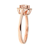 Alina 10K Rose Gold Round-Cut Madagascar Morganite Ring