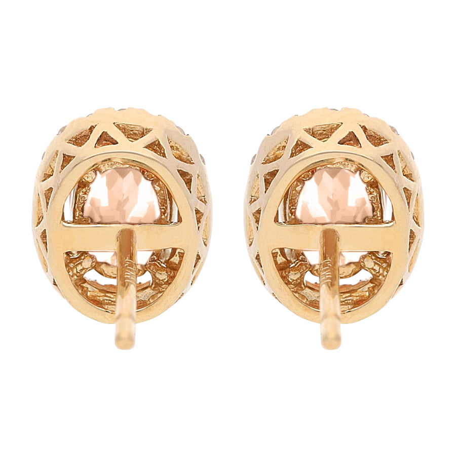 Raya 10K Rose Gold Oval-Cut Madagascar Morganite Earrings