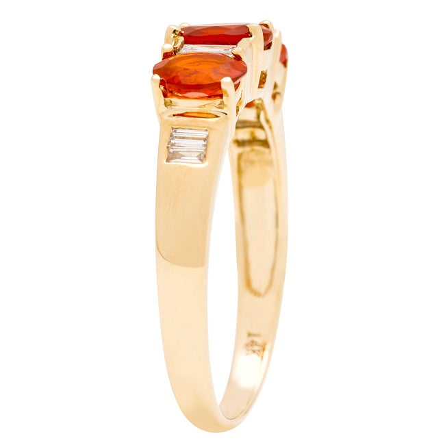 Aubrey 14K Yellow Gold Oval-Cut Mexican Fire Opal Ring