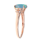 Celine 10K Rose Gold Oval-Cut Natural African Opal Ring