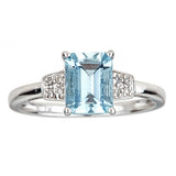 Alexa 10K White Gold Emerald-Cut Brazilian Aquamarine Ring