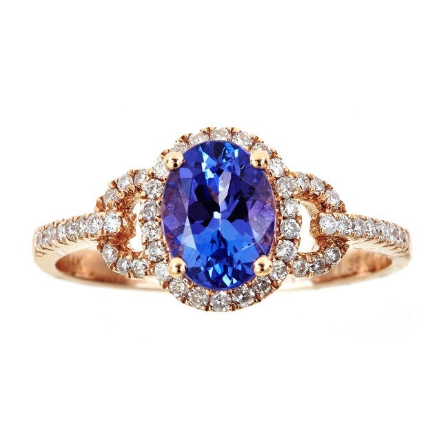 Adalynn 14K Rose Gold Oval-Cut Tanzanite Ring