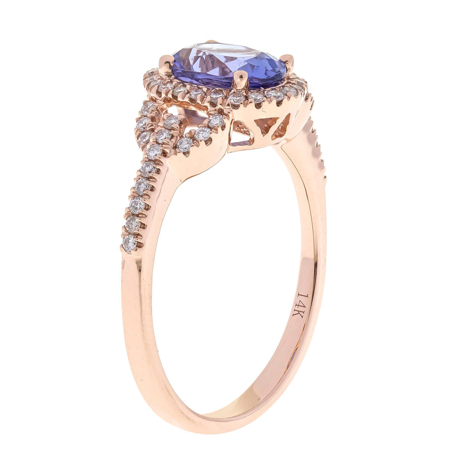 Adalynn 14K Rose Gold Oval-Cut Tanzanite Ring