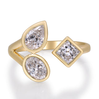 14K Yellow Gold Princess-Cut LAB Grown Diamond Ring