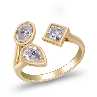 14K Yellow Gold Princess-Cut LAB Grown Diamond Ring