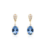 Juliette 10K Yellow Gold Oval-Cut Brazilian London Blue Topaz Earrings