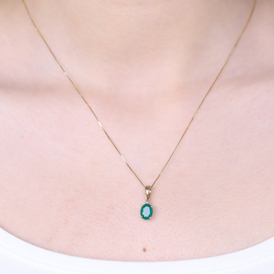 Layla 10K Yellow Gold Oval-Cut Emerald Pendant