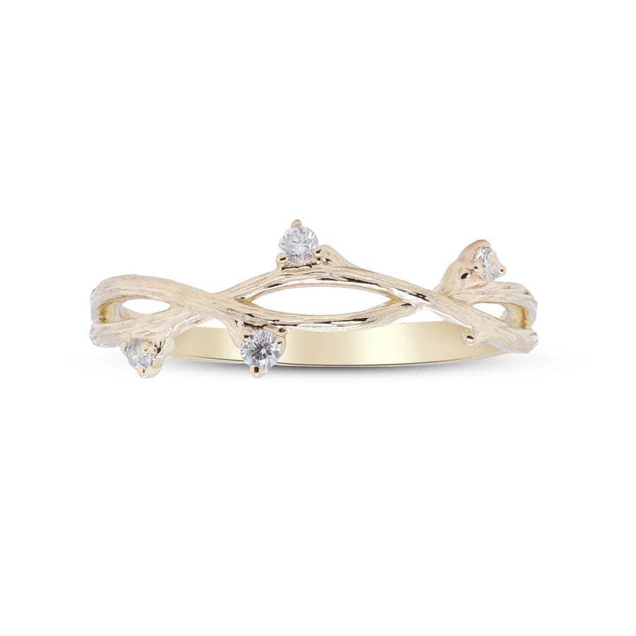 Scarlett 10K Yellow Gold Round-Cut White Diamond Ring