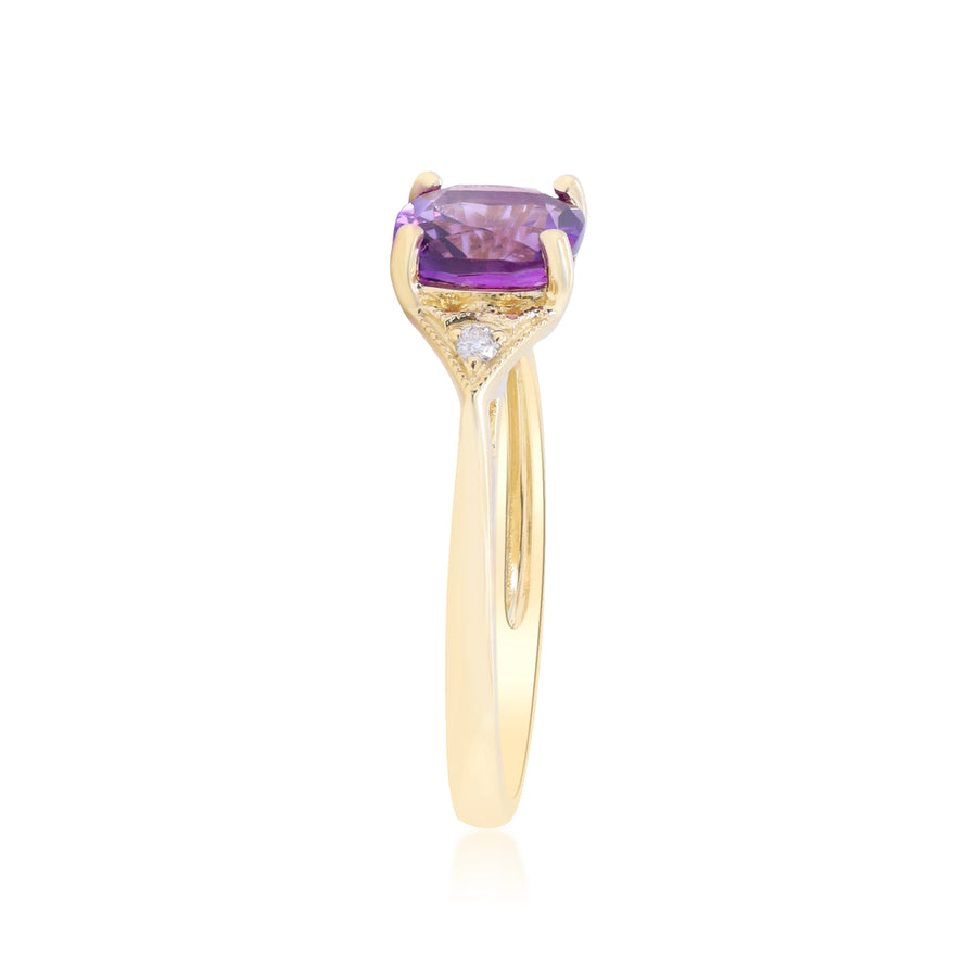 Ashlyn 10K Yellow Gold Cushion-Cut Brazilian Amethyst Ring