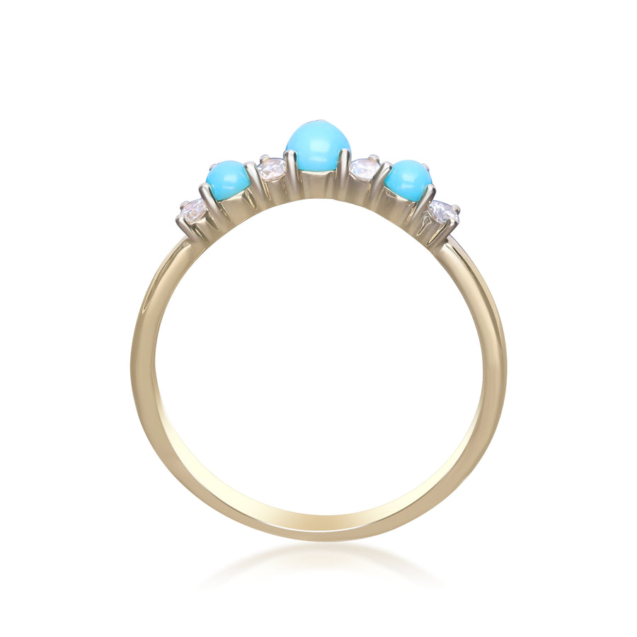 Aubrey 10K Yellow Gold Round-Cut Turquoise Ring