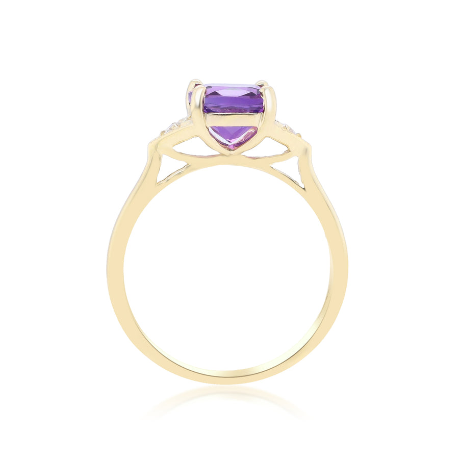 Ashlyn 10K Yellow Gold Cushion-Cut Brazilian Amethyst Ring