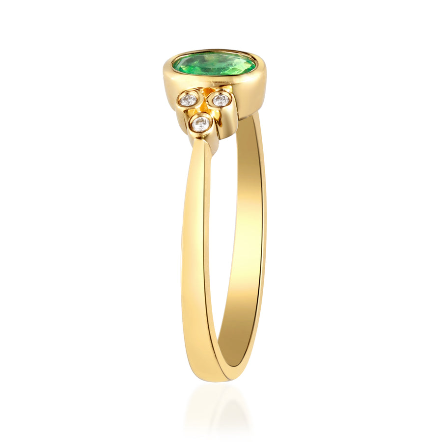 Emersyn 10K Yellow Gold Oval-Cut Emerald Ring