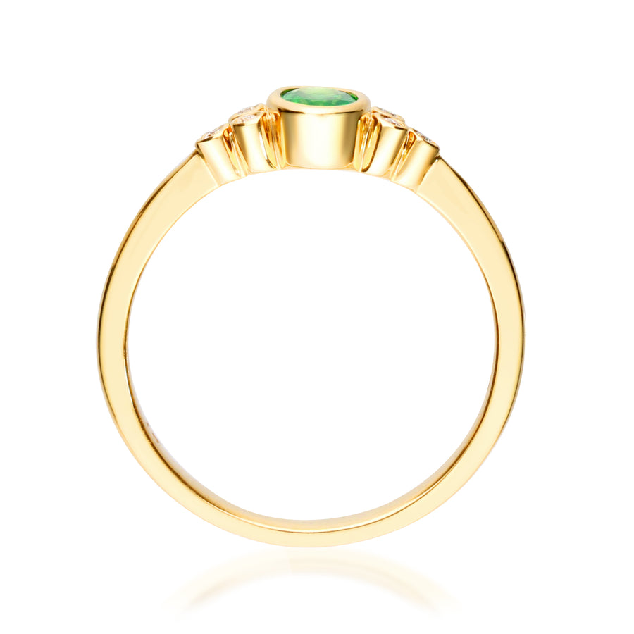 Emersyn 10K Yellow Gold Oval-Cut Emerald Ring