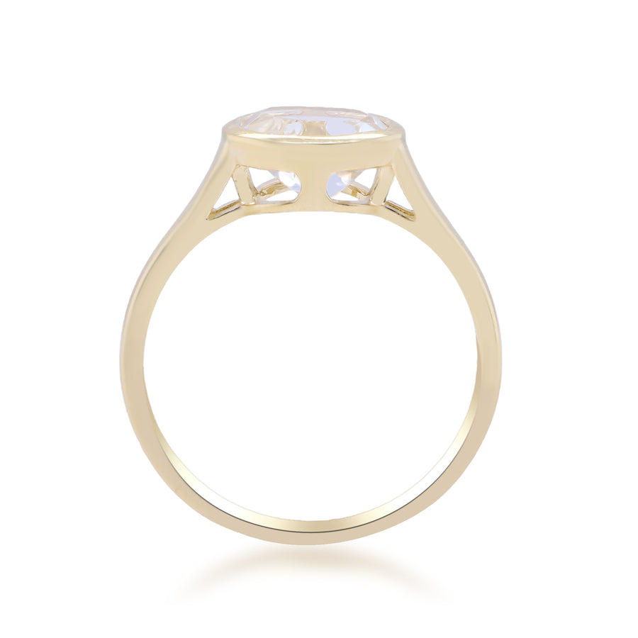 Scarlett 10K Yellow Gold Oval-Cut White Topaz Ring