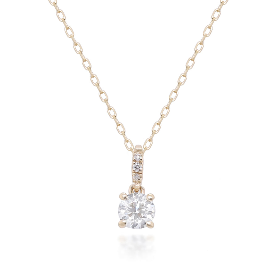 Hazel 14K Yellow Gold Round-Cut White Diamond Pendant