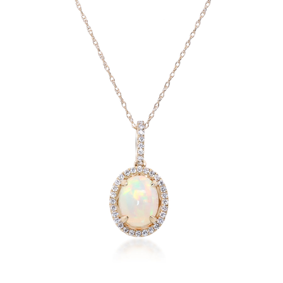 Kinsley 14K Yellow Gold Oval-Cut Opal Pendant