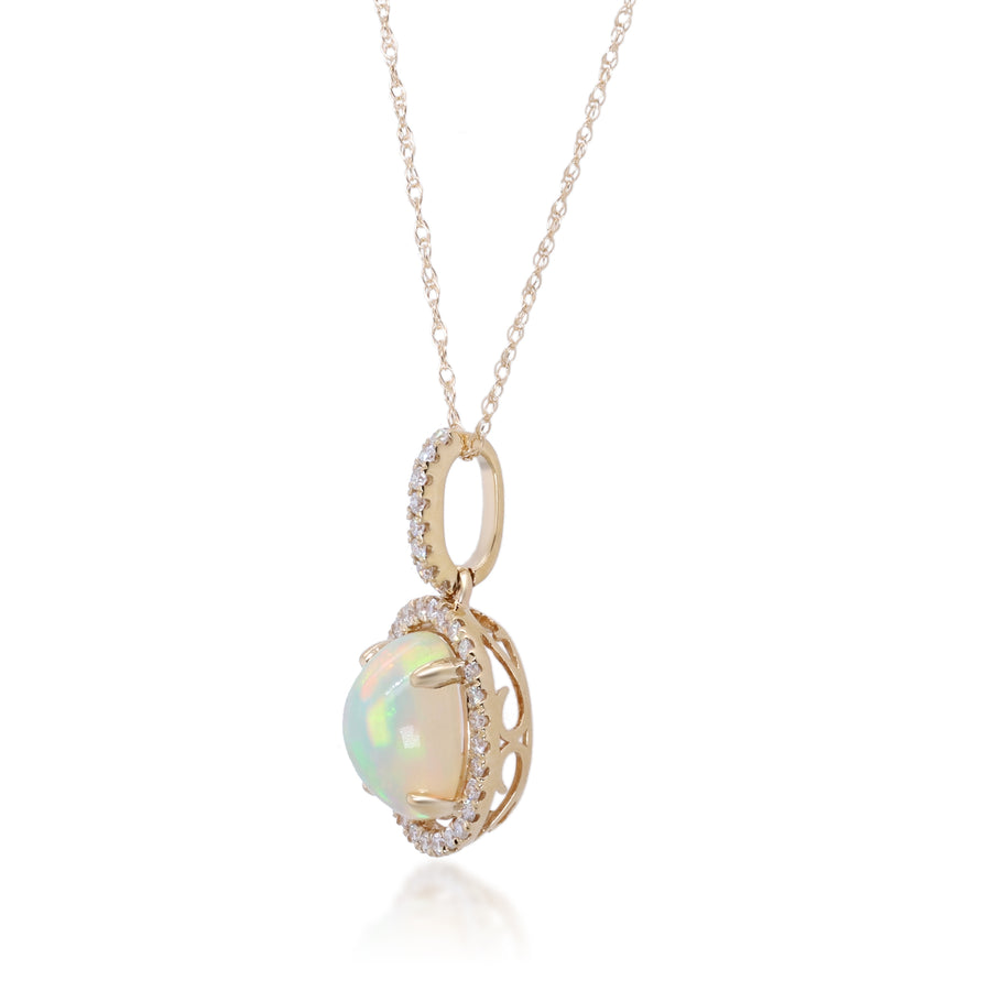 Kinsley 14K Yellow Gold Oval-Cut Opal Pendant