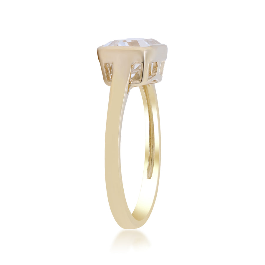 Scarlett 10K Yellow Gold Emerald-Cut White Topaz Ring