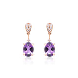 Haley 14K Rose Gold Oval-Cut Brazilian Amethyst Earring