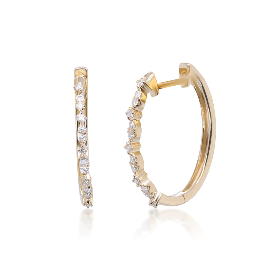 Abigail 14K Yellow Gold Round-Cut White Diamond Earrings