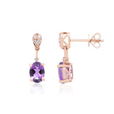 Haley 14K Rose Gold Oval-Cut Brazilian Amethyst Earring