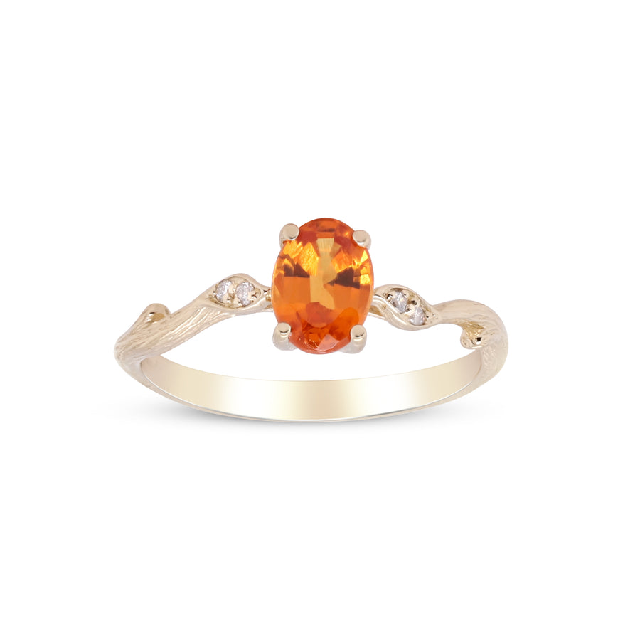 Abby 14K Yellow Gold Oval -Cut Spessartite Ring