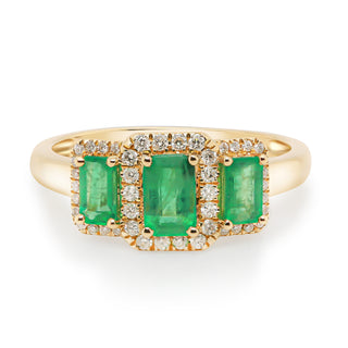 Evangeline 10K Yellow Gold Emerald-Cut Zambian Emerald Ring