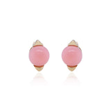 Kaylee 10K Yellow Gold Round-Cut Peruvian Pink Opal Earrings