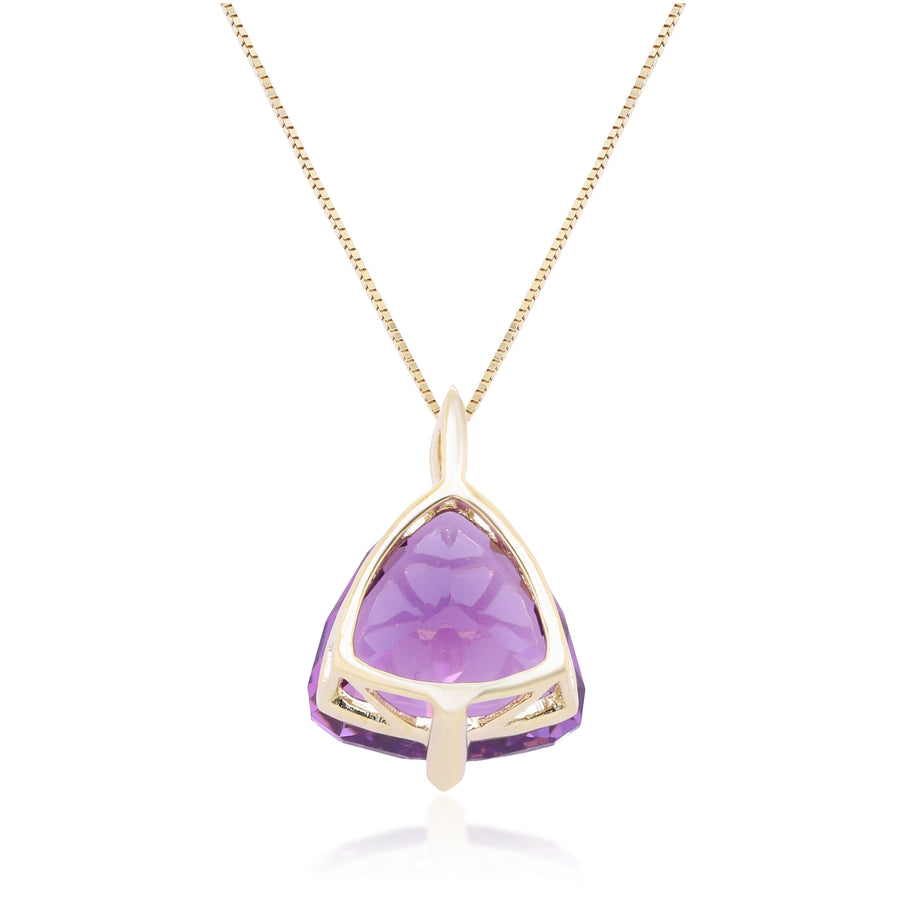 Luna 14K Yellow Gold Trillion-Cut Brazilian Amethyst Pendant